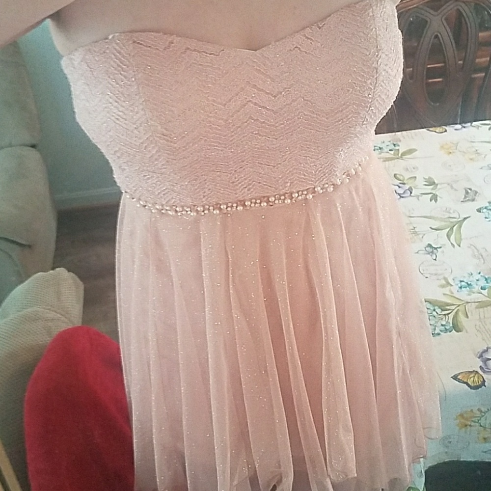 Pastel pink strapless dress - Picture 1 of 3
